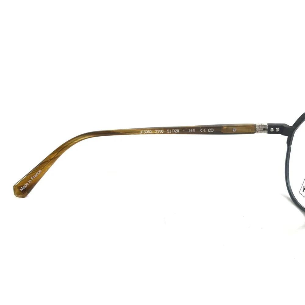 J. F. Rey Eyeglasses Frame JF3050 2700 Matte Black Brown Horn Blue 51-20-145